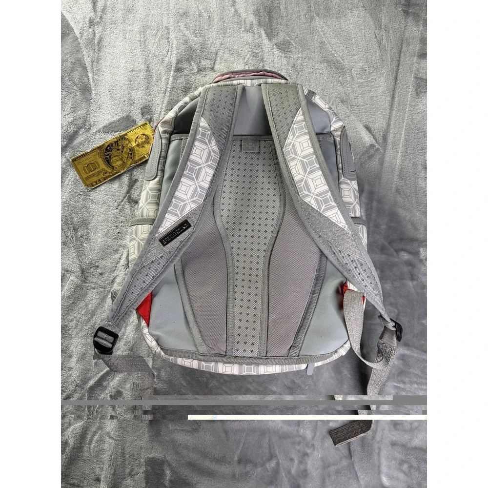 Sprayground A.I. African Intelligence DBX Sandflower Hiking Backpack Gray Pink